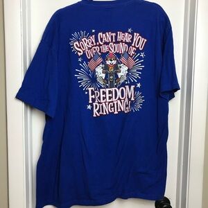 Buc-ee's 4th Of July Blue T Shirt Adult Size 2XL The Sound Of Freedom Ringing